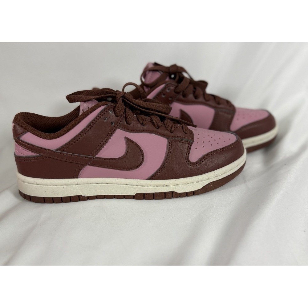 Nike Dunk Low Next Nature Pink Brown Leather Womens 6.5  Sneakers DD1873-114